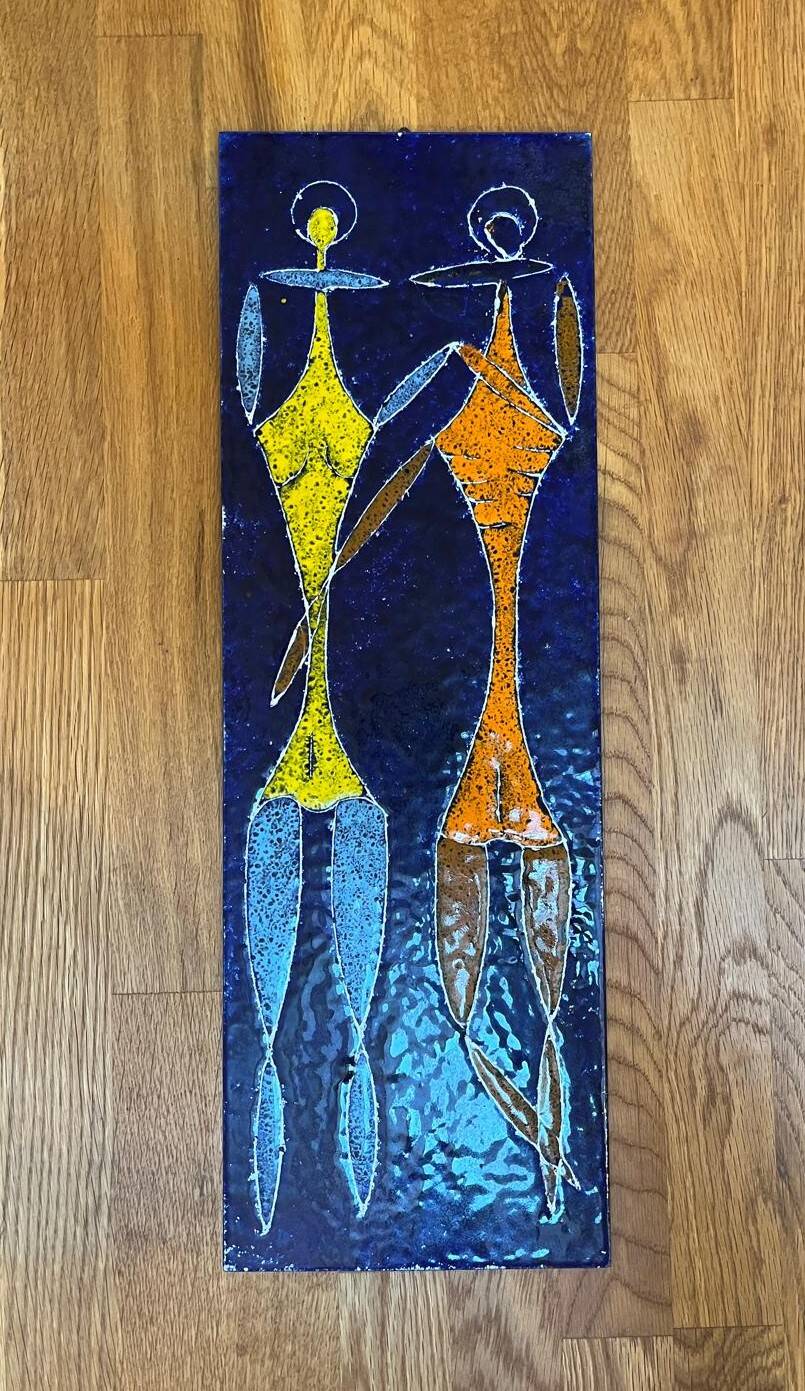Mid-century enamelled metal plaque (1950)