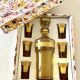 Italian liqueur service in amber and gold glass