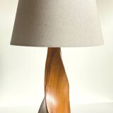 Geometric table lamp olive wood