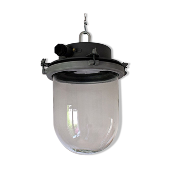 Industrial metal and glass lantern
