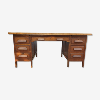 Bureau de ministre 1930 parquet chêne