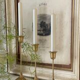 3 brass candle holders 1970