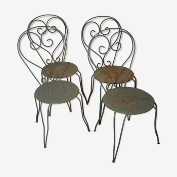 Set de 4 chaises métal