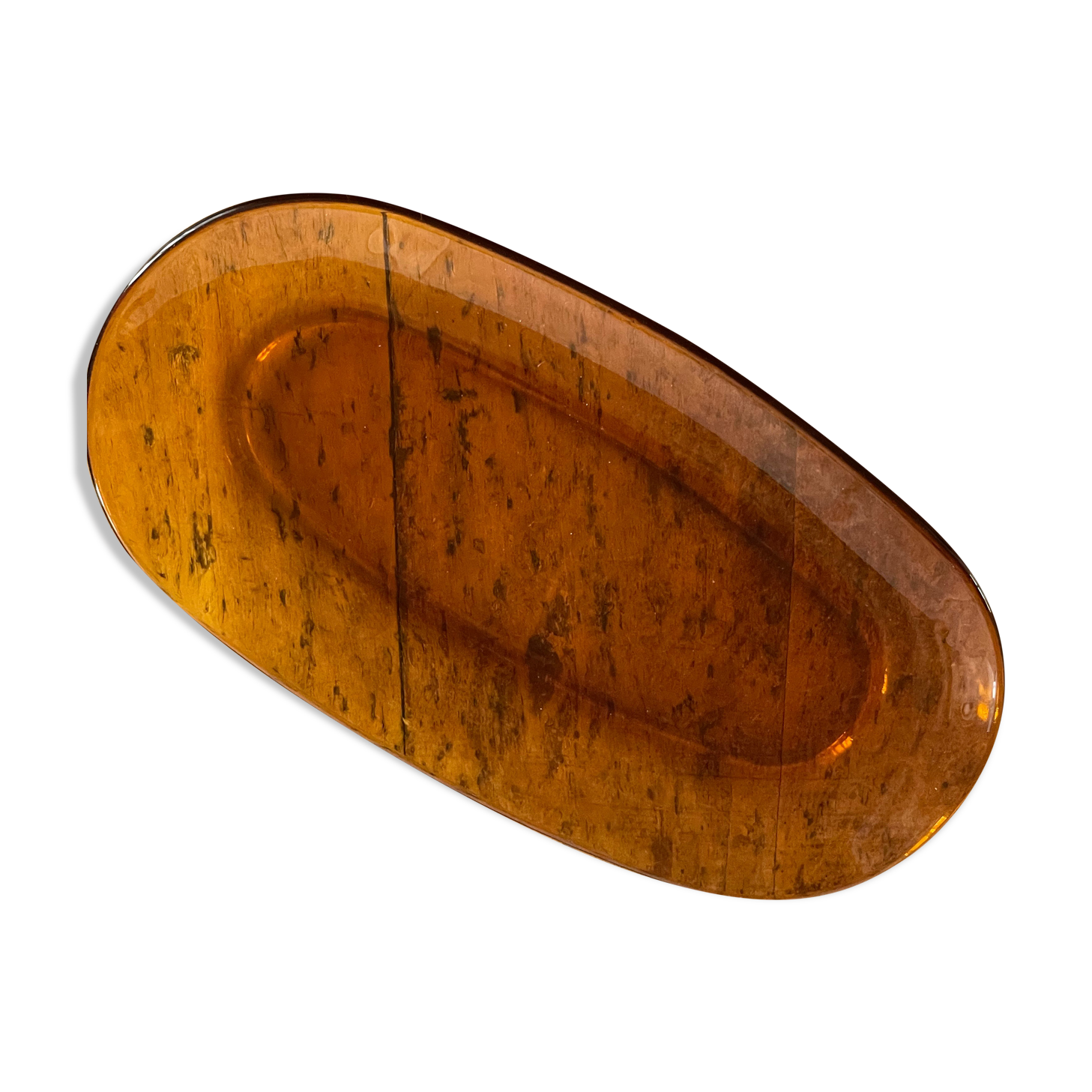 Presentation dish 60s amber