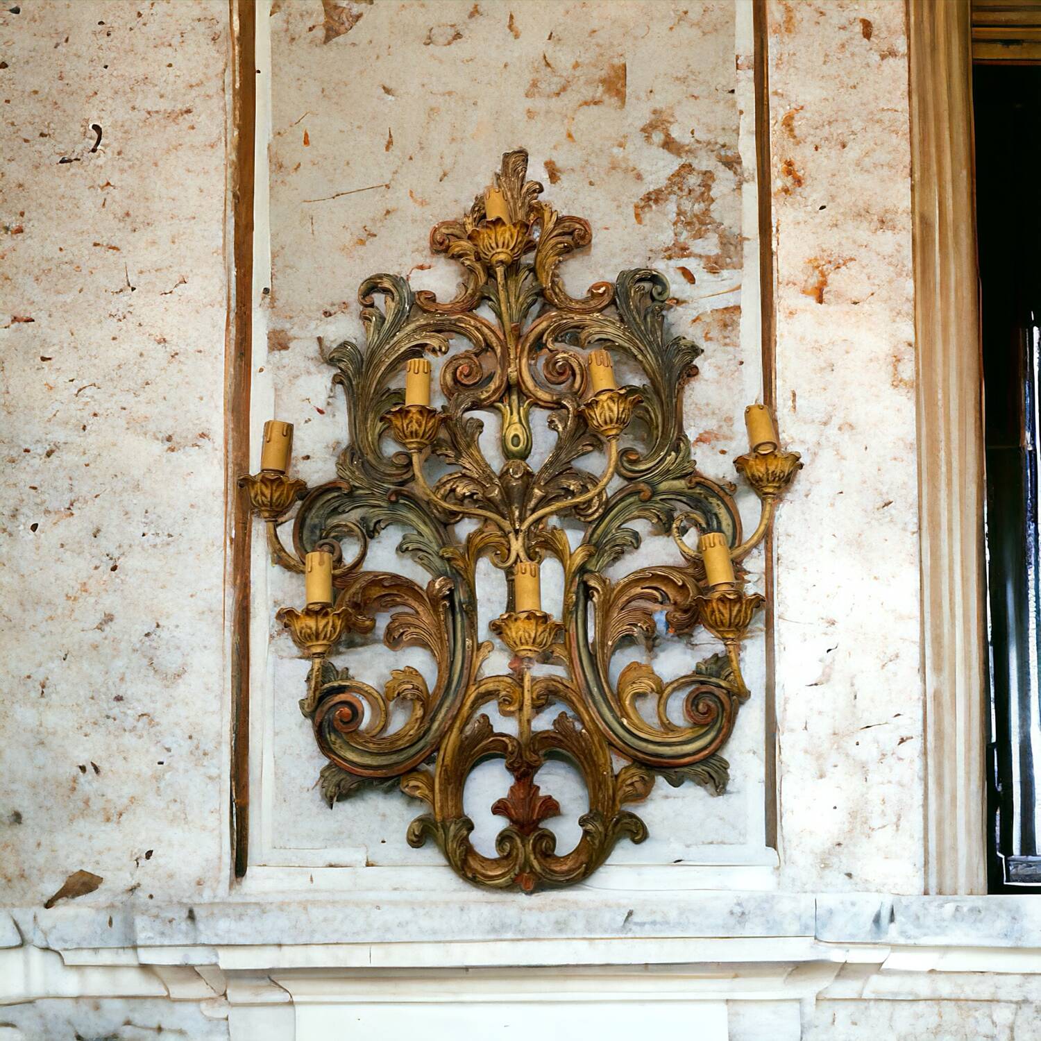 Large Italian Wooden Sconces 1950’s