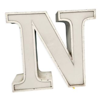 Vintage white boxletter N