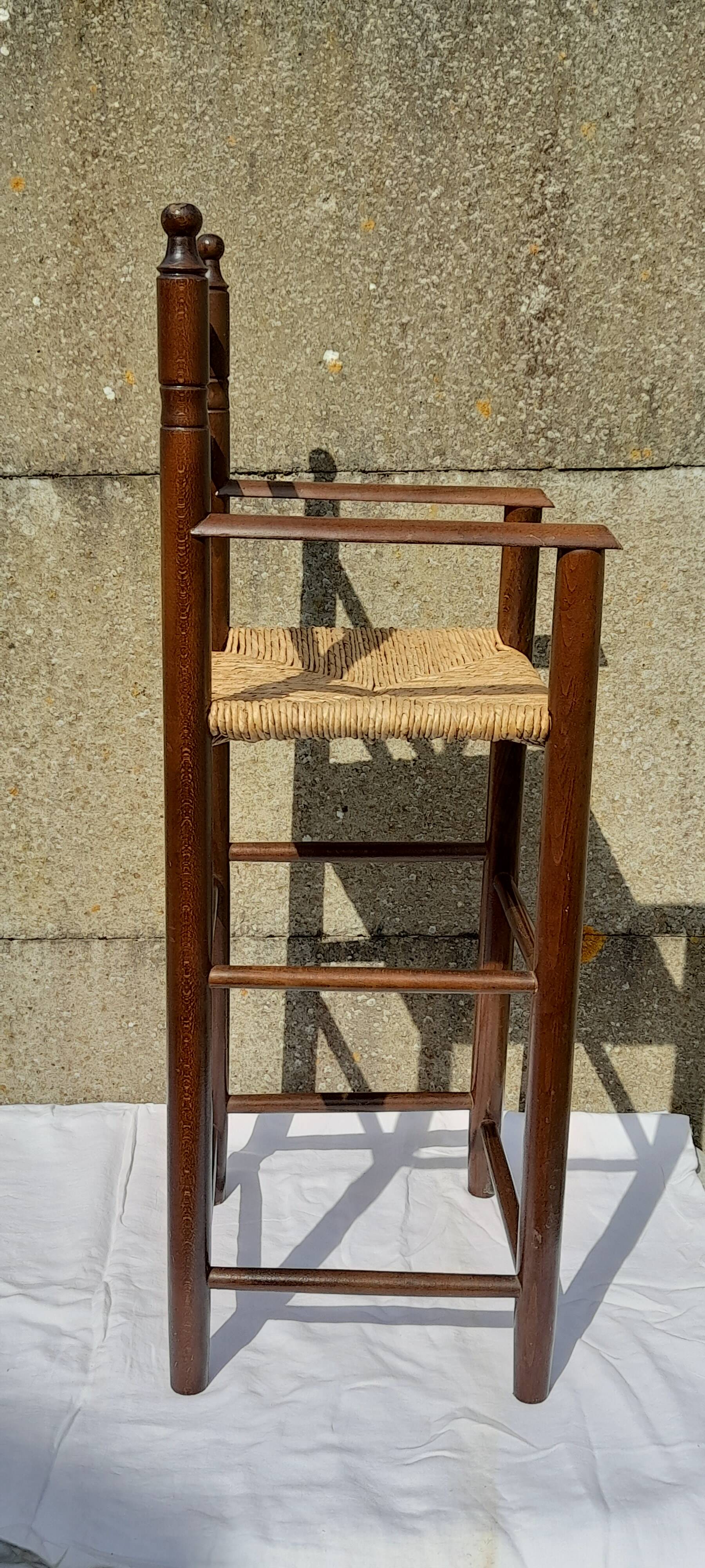 Straw high chair for children H 93 cm