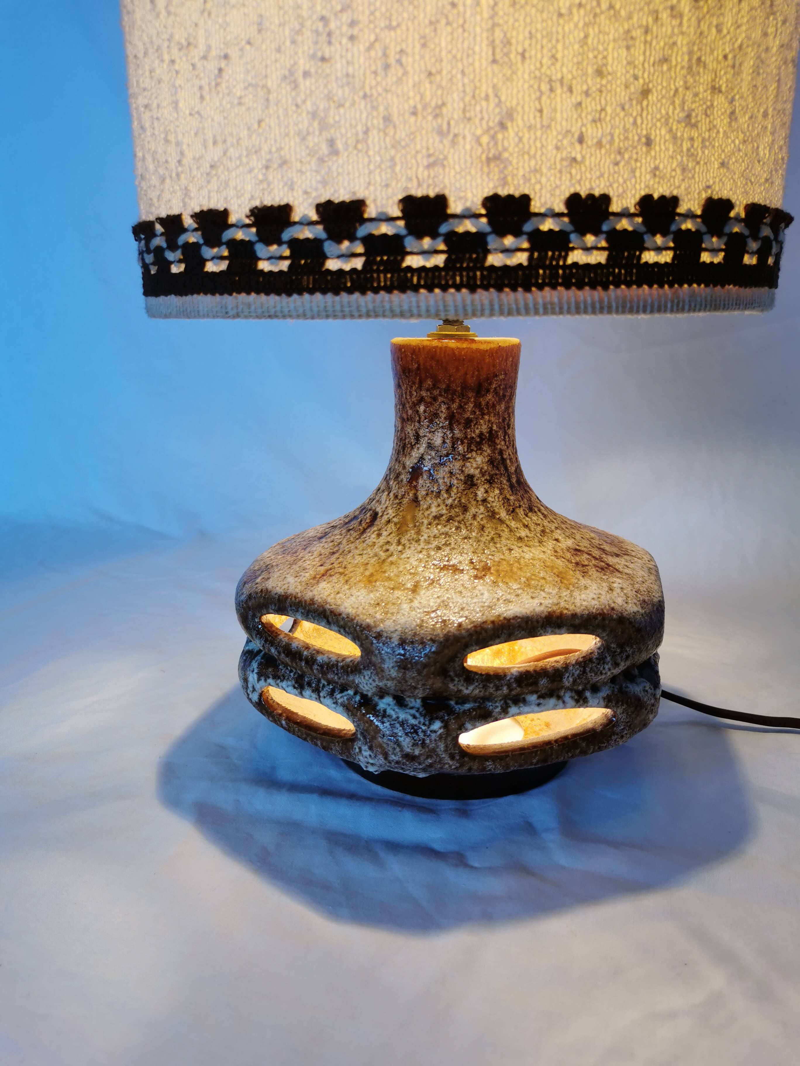 Openwork ceramic lamp, Stein Keramik, Germany, space age, 1960.