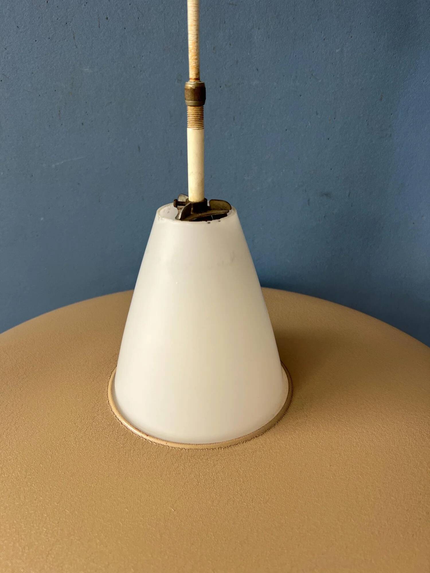 Vintage Louis Kalff Philips OVNI opaline glass pendant light