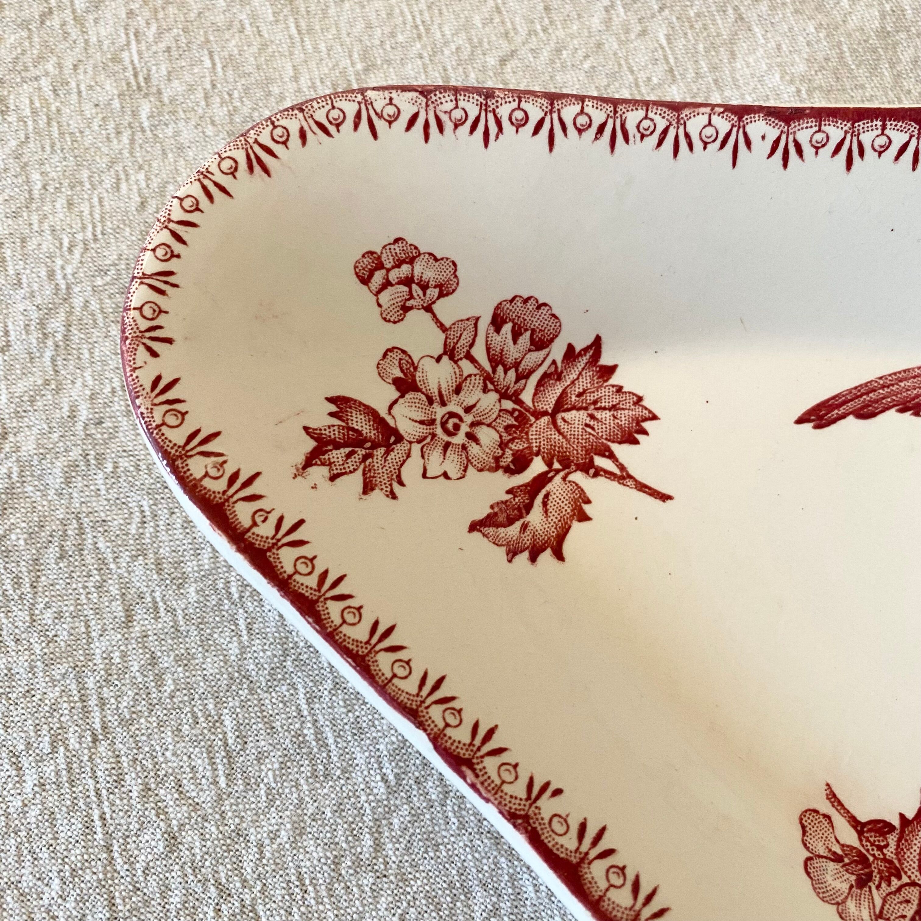 Ravier earthenware Longwy "Mésange"