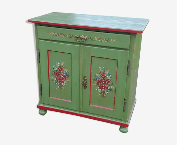 Meuble sapin 2 portes 1 tiroir peint