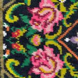 Oltenian floral rug, handwoven in wool, Romania