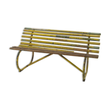 Vintage Wood and Iron Bench, 1930s