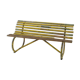 Banc vintage en bois et fer, années 1930