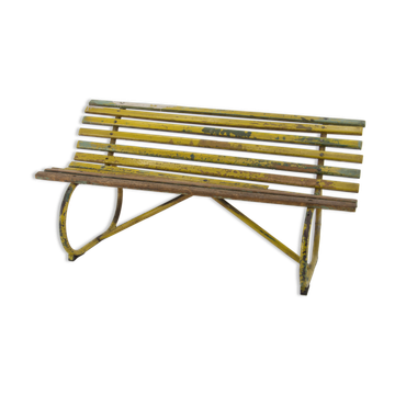 Vintage Wood and Iron Bench, 1930s