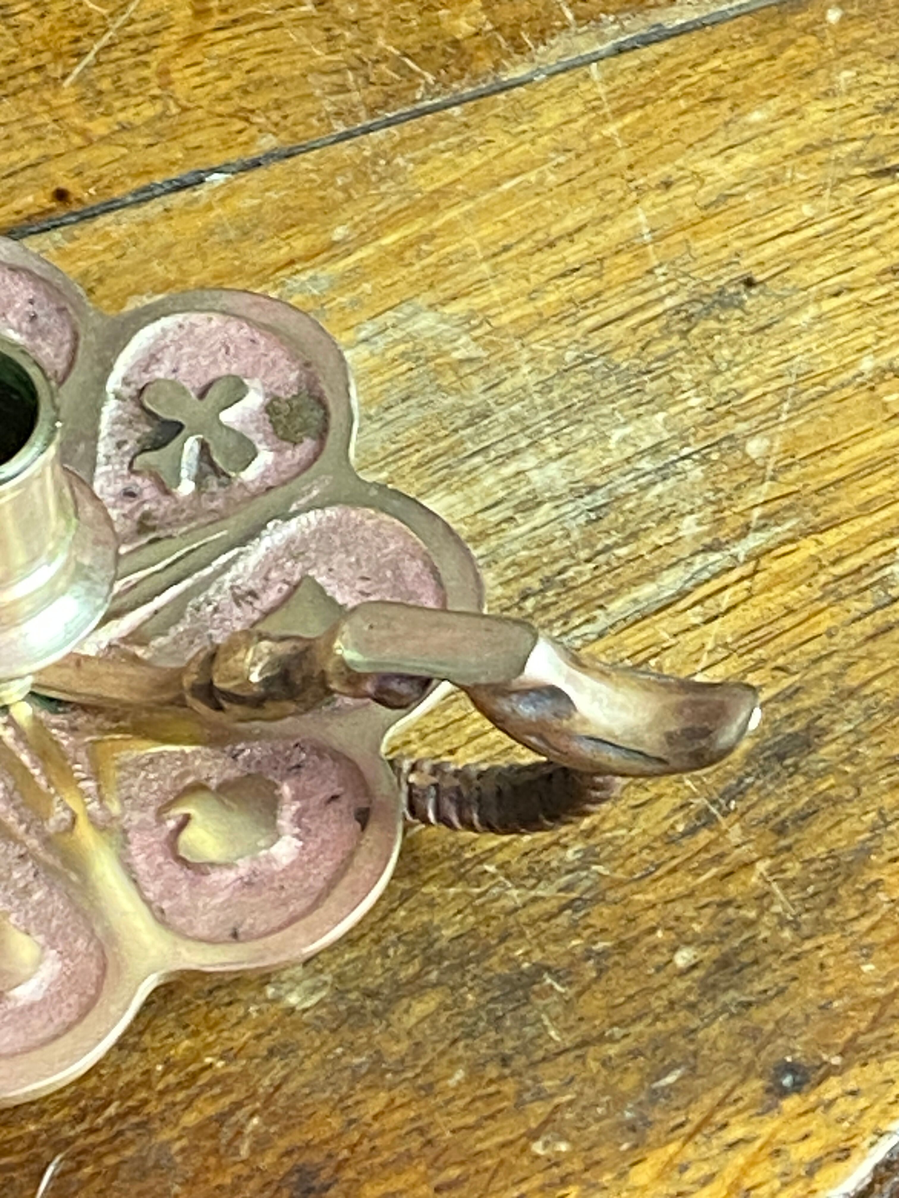 Bronze candlestick, card game decoration