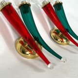 Vintage Pair of Murano glass sconces signed by VeArt, Italy 1970s