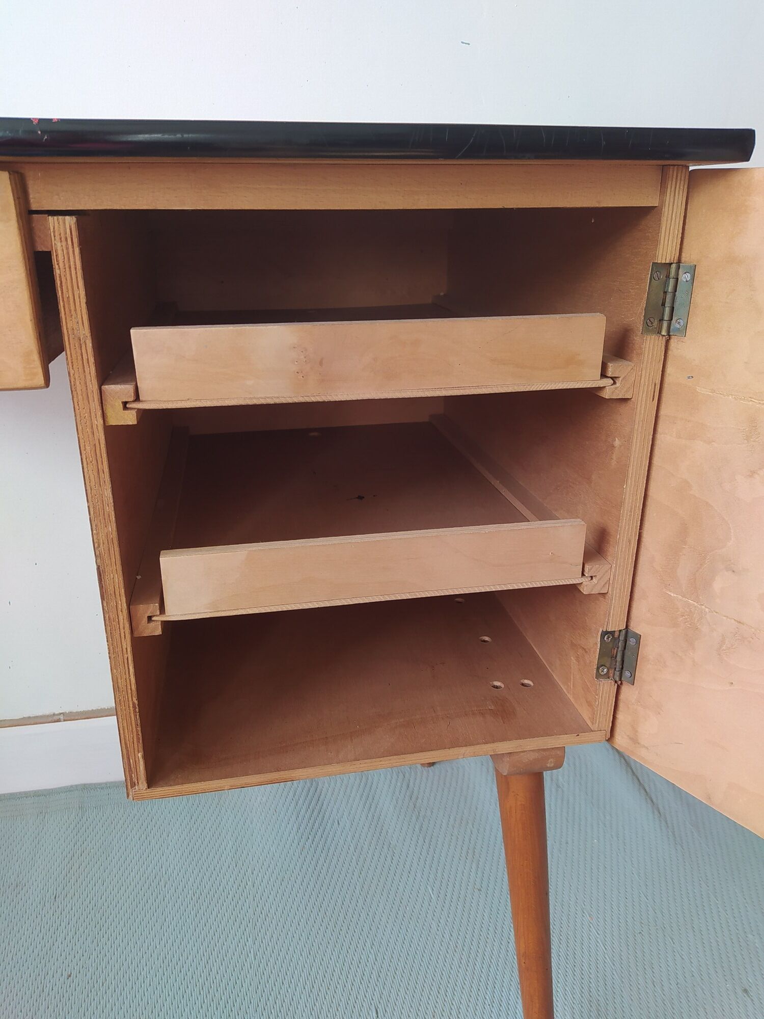 Vintage children's desk Baumann wood and formica 50s