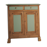 Restored Parisian Buffet – Wood & Sage-Colored Paint