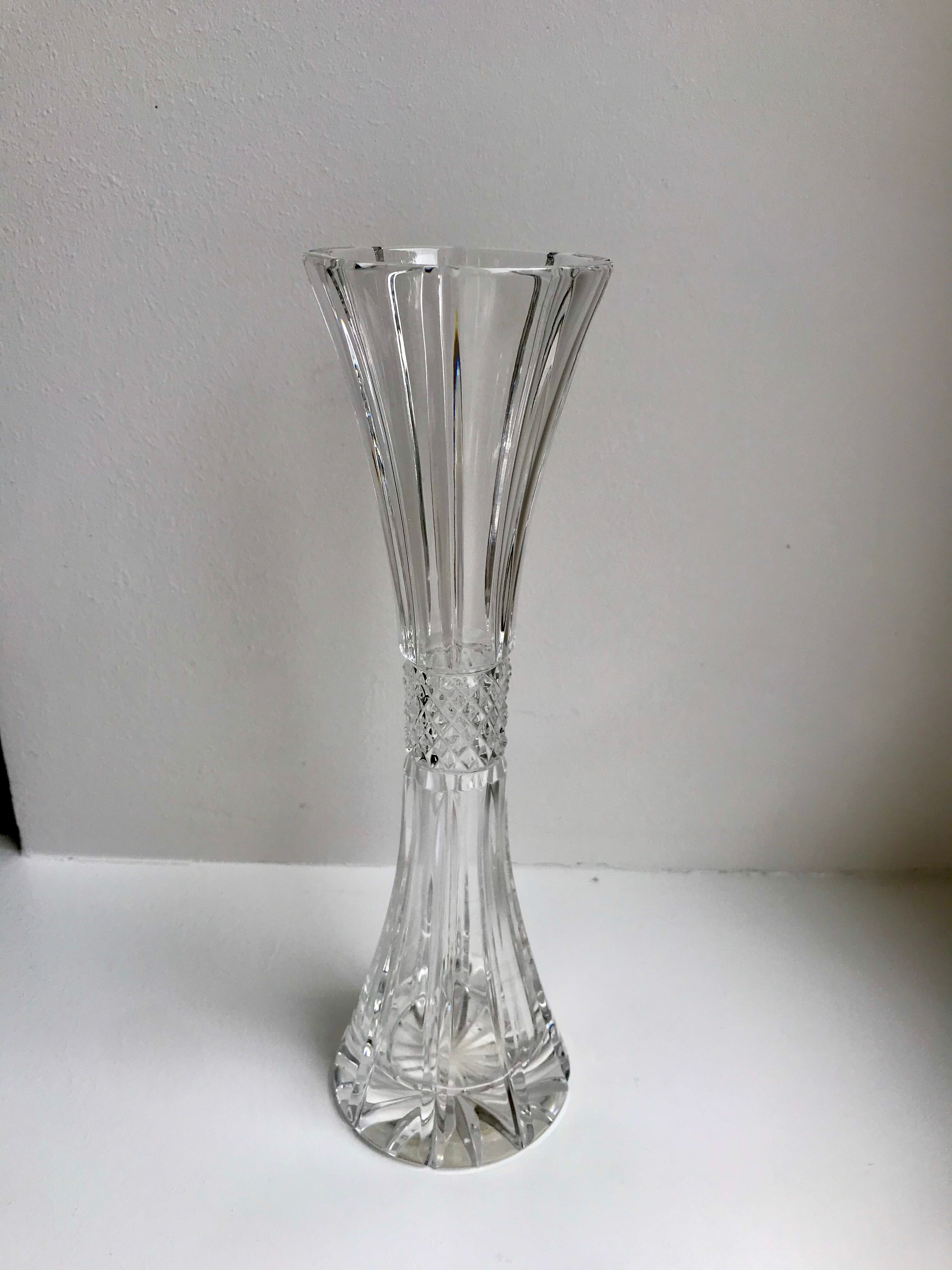 Vase / soliflore en cristal années 50