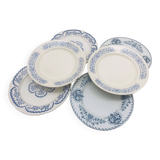 Series of 6 mismatched dinner plates.