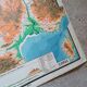 Old physical France map N°11 Hatier Kaeppelin cardboard.