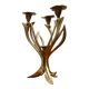 Vintage brutalist floral metal candlestick