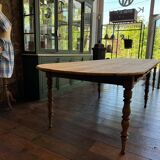 Large raw wood dining table