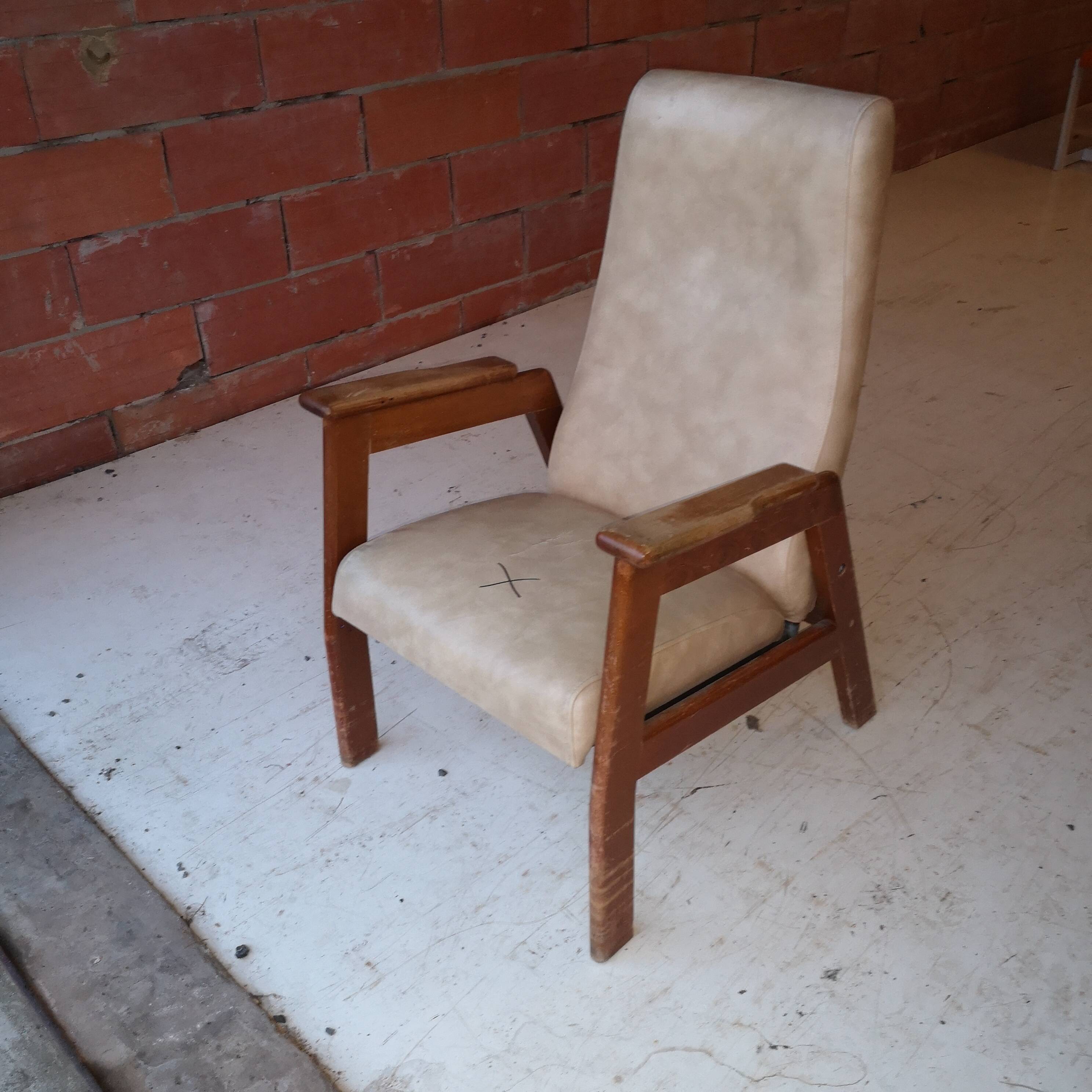 Modernist armchair in the design of René Gabriel in oak.
