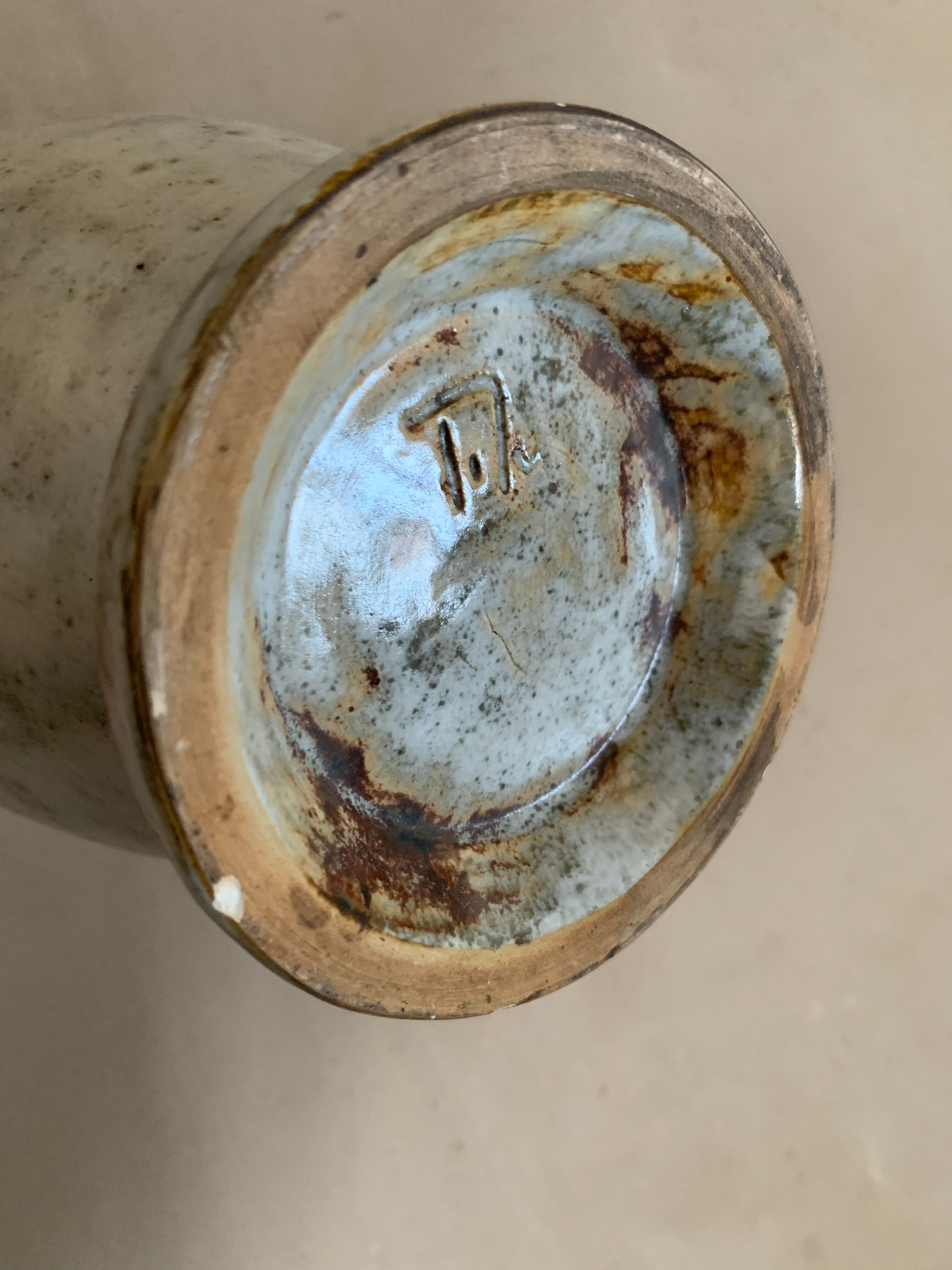 Old glazed stoneware vase