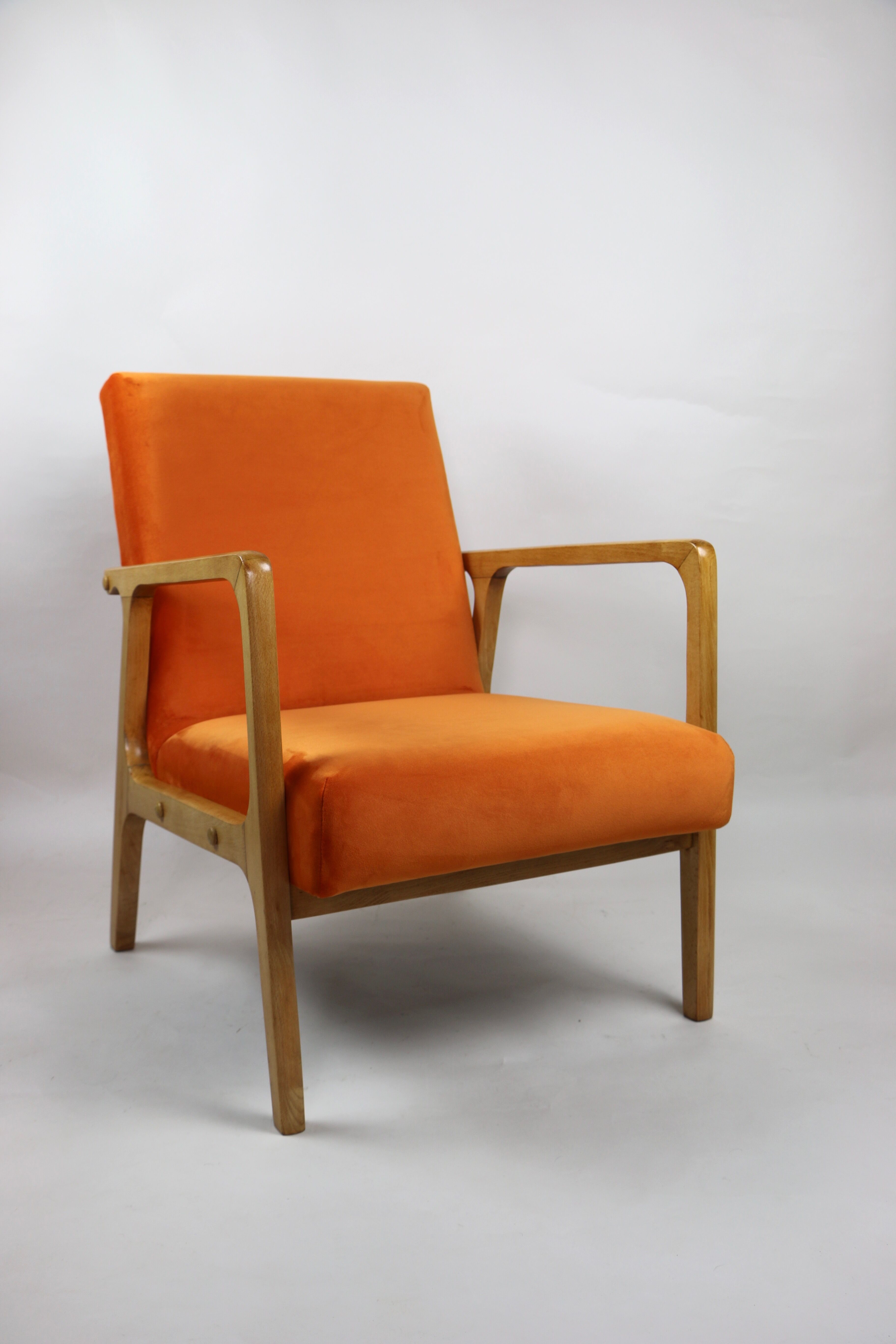 Fauteuil vintage Orange Velvet années 1970
