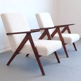 1960 model B 310 var mid century chair in ivory boucle