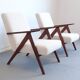 1960 model B 310 var mid century chair in ivory boucle
