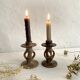 Pair of soapstone candlesticks, Kenya