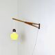 Large Extendable Swivel-Arm Wall Lamp In Wood And Opal Glass, Sweden 1950S