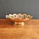 Vintage Enamelled Brass Fruit Bowl – Floral Centrepiece with Edge Fe