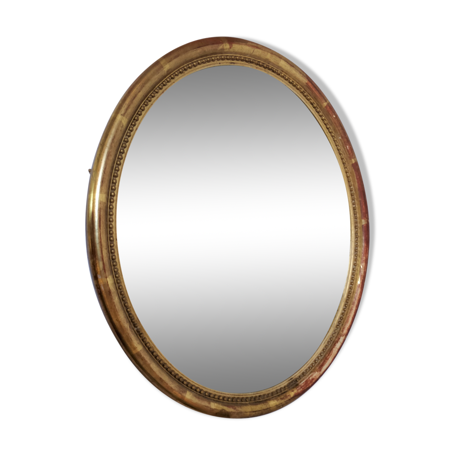 Golden oval mirror 41/35 cm