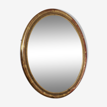 Miroir ovale doré 41/35 cm