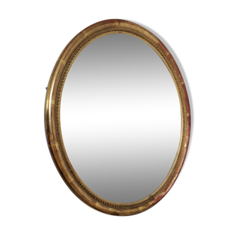 Miroir ovale doré 41/35 cm