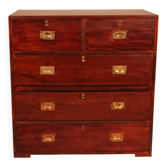 Commode Militaire Ou De Marine En Acajou-19° Siècle