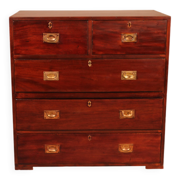 Commode Militaire Ou De Marine En Acajou-19° Siècle