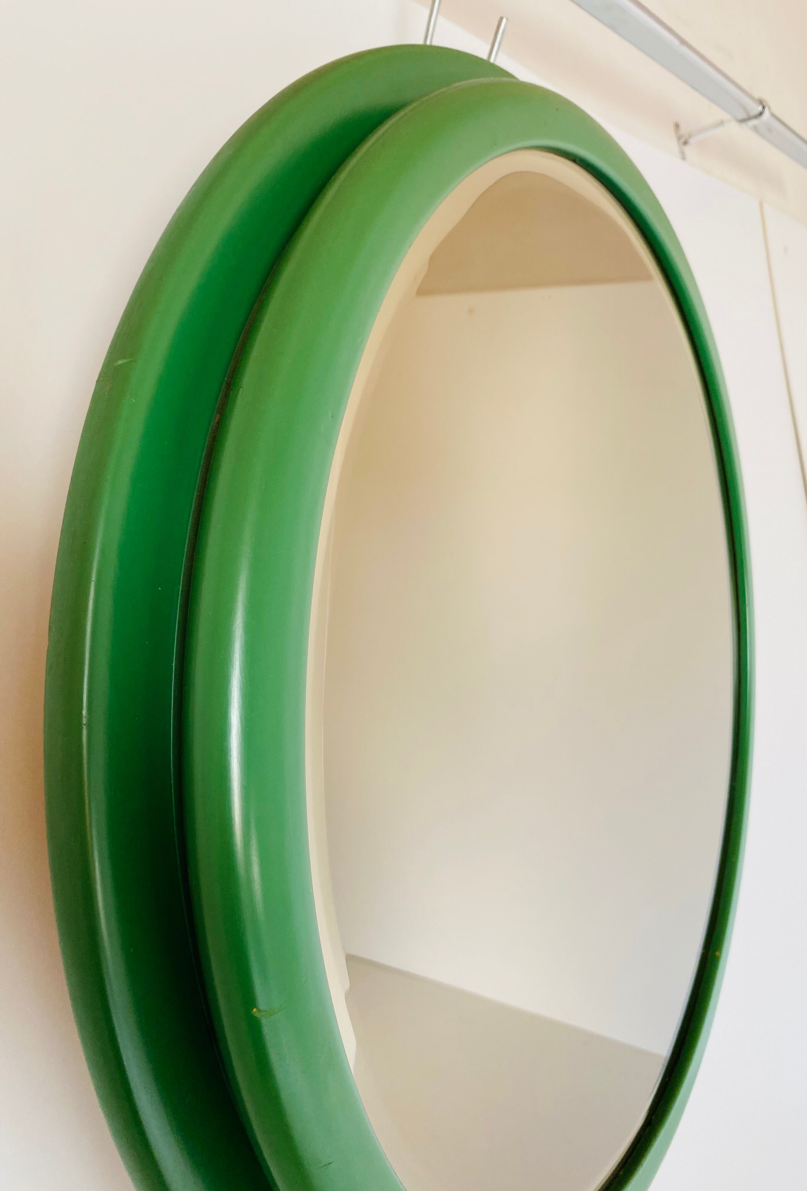 1960s vintage green wall mirror