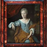 Portrait à l'huile d'une dame noble du XVIIIe siècle