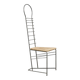 Chaise sculpturale vintage en acier et paille