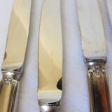 6 dessert knives in silver metal punched 2106271