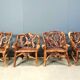 Rustic wood and knotted root armchairs, set of 4 - 1960s