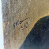 Portrait of a man in oil on canvas 19th century, old painting 1843 signed