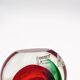 Vase sculpture murano michele onesto oball sommerso rouge vert 23.5cm