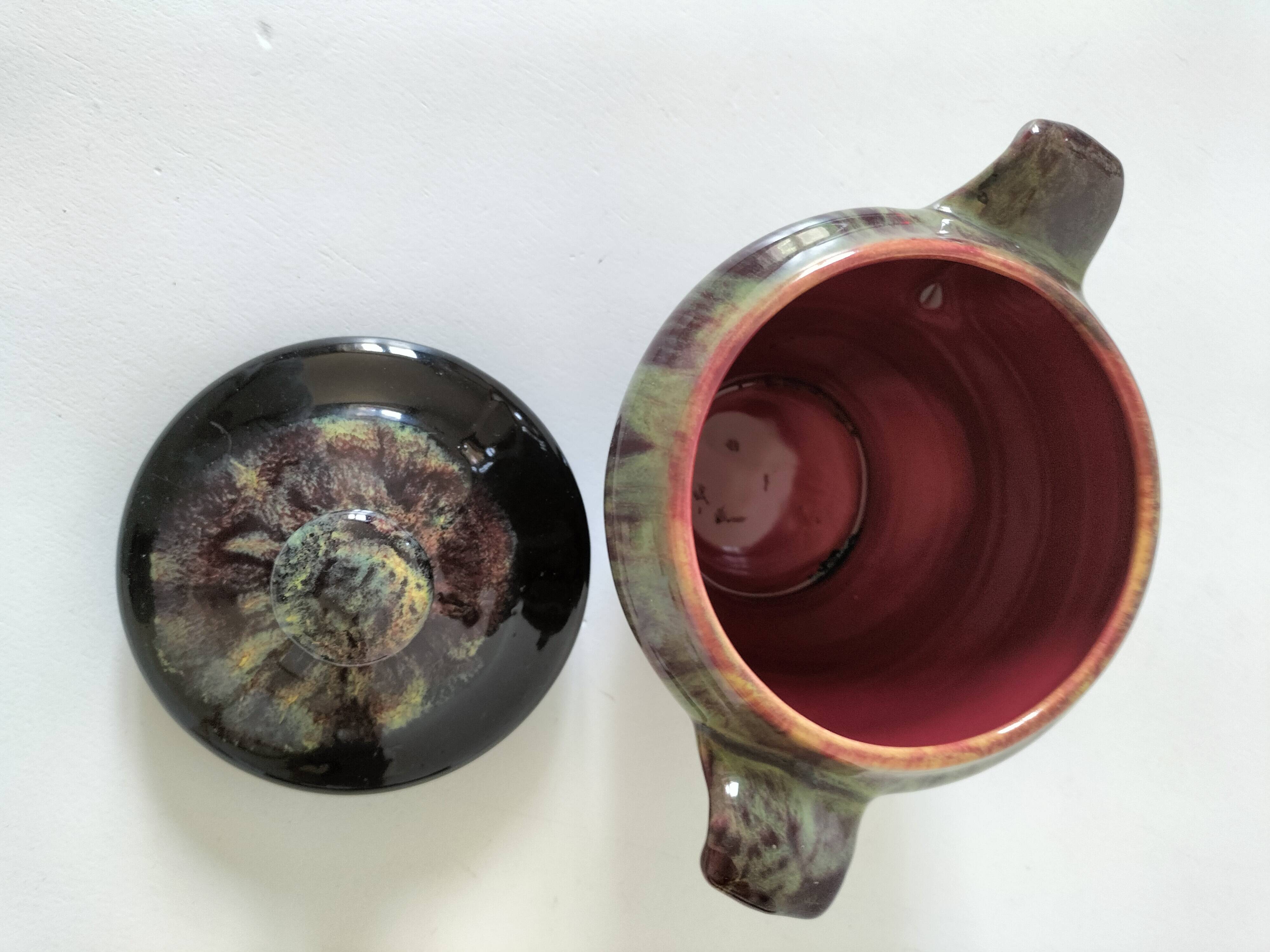 Sucrier en grès flammé – Poterie Petit Massé, Morvan