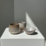 Meeting of three ceramic pieces: ice cup, small cup and small cup